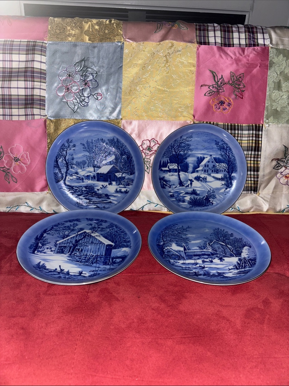 Currier & Ives Winter Scene Plates Set!